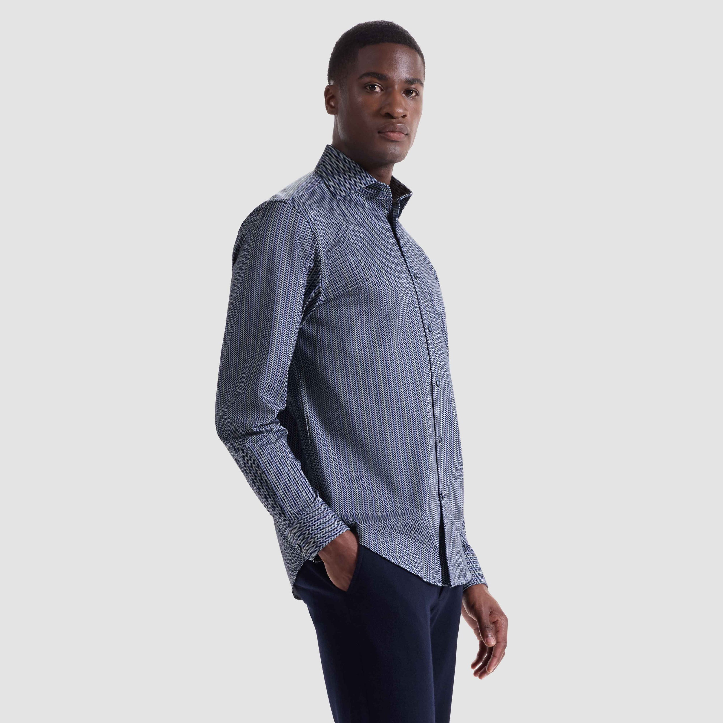 Devon Chevron Illusion OoohCotton® Shirt (HF9224K80)