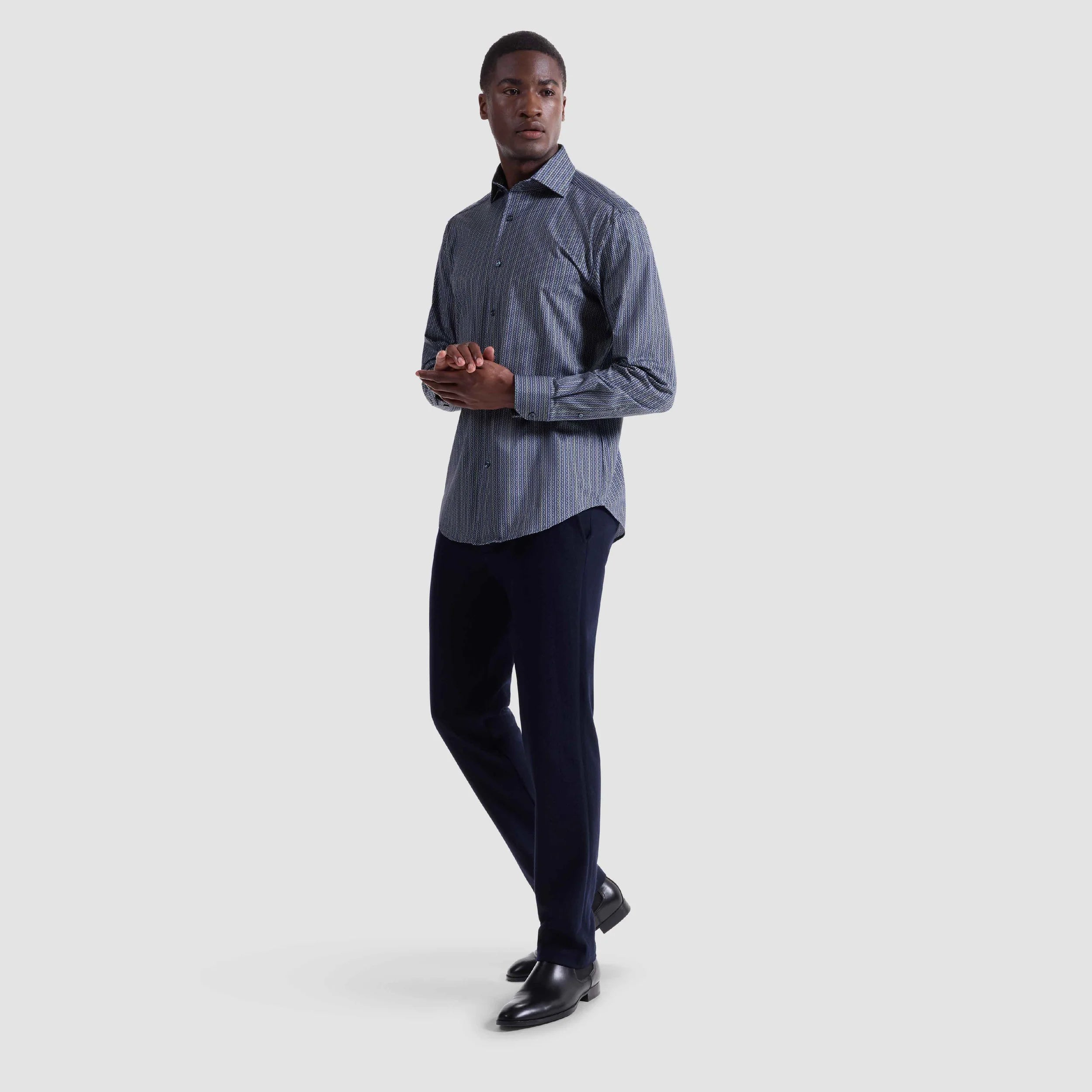 Devon Chevron Illusion OoohCotton® Shirt (HF9224K80)