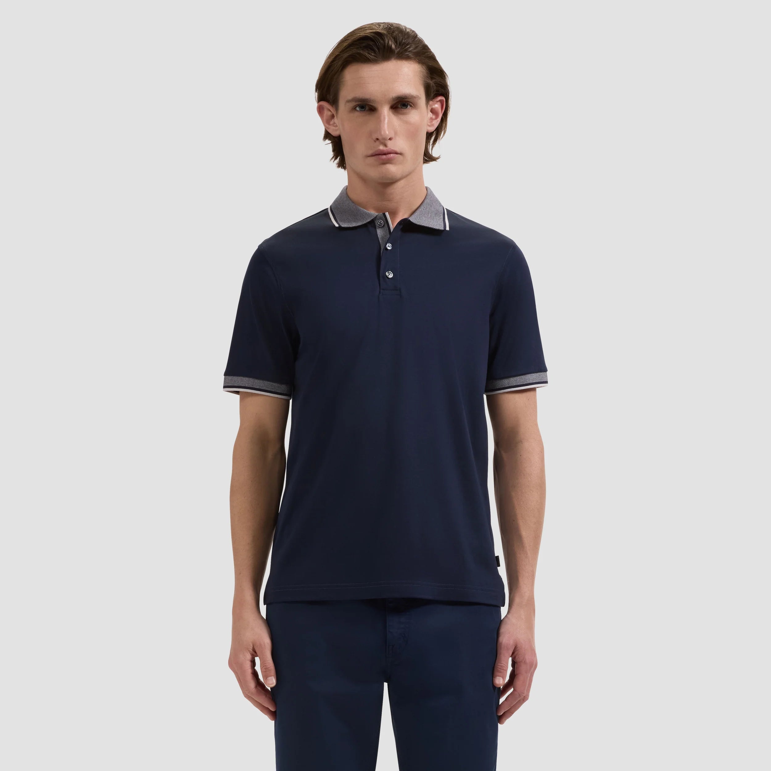 Solid Pima Three-Button Polo (JF2050F12)