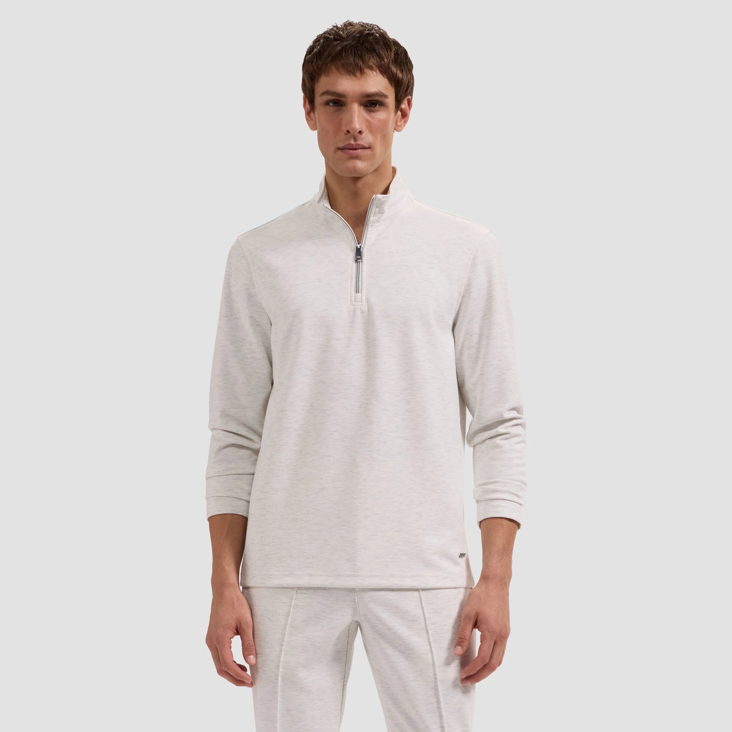 Soft Touch™ Melange Quarter-Zip Mock Neck Pullover (JF2425K88)