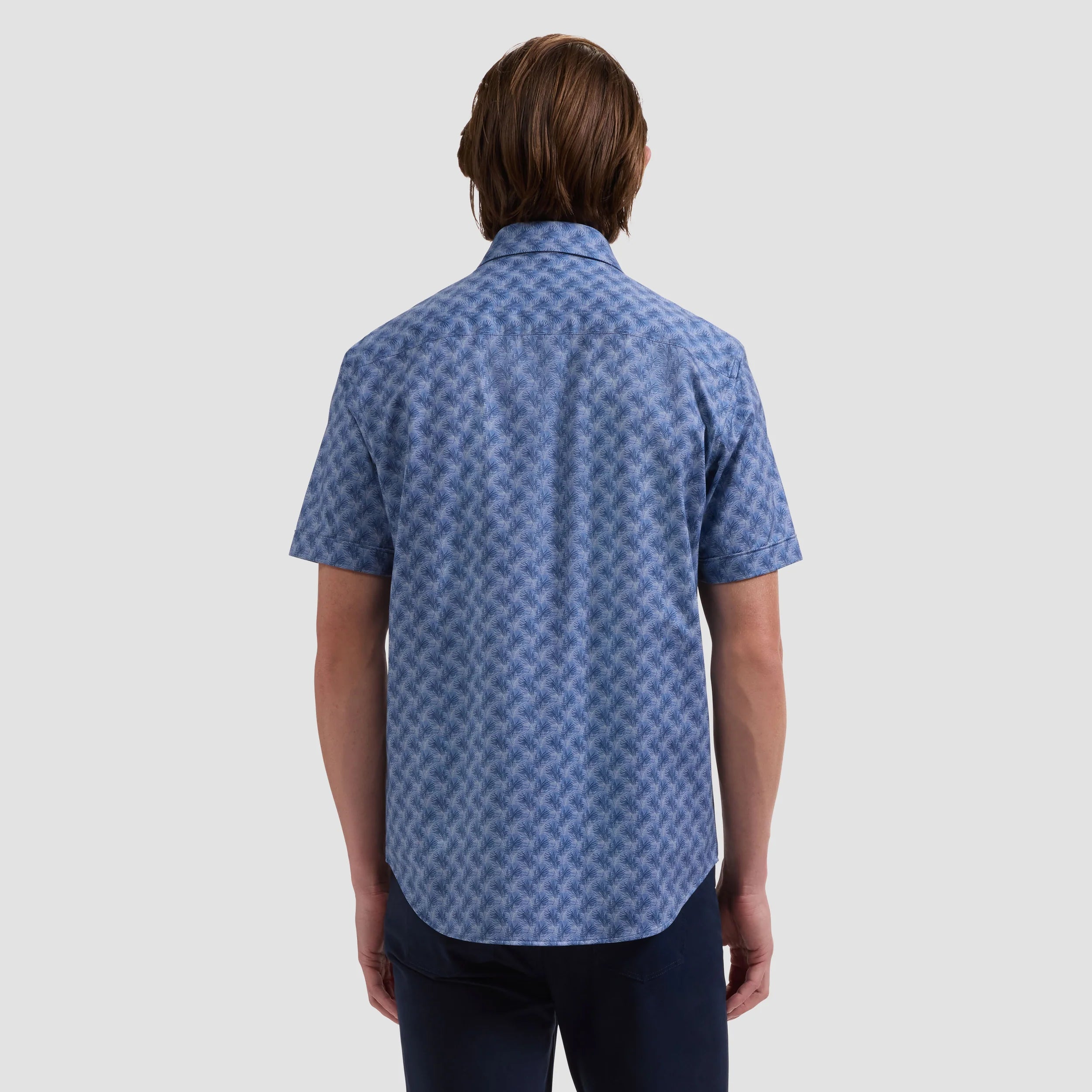 Miles OoohCotton® Leaf Print Short-Sleeve Shirt (JF9138F40)