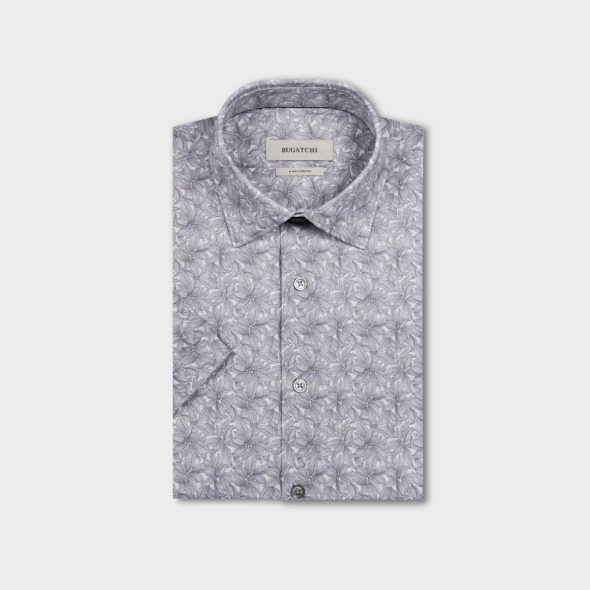 Miles OoohCotton® Leaf Print Short-Sleeve Shirt (JF9261F40)