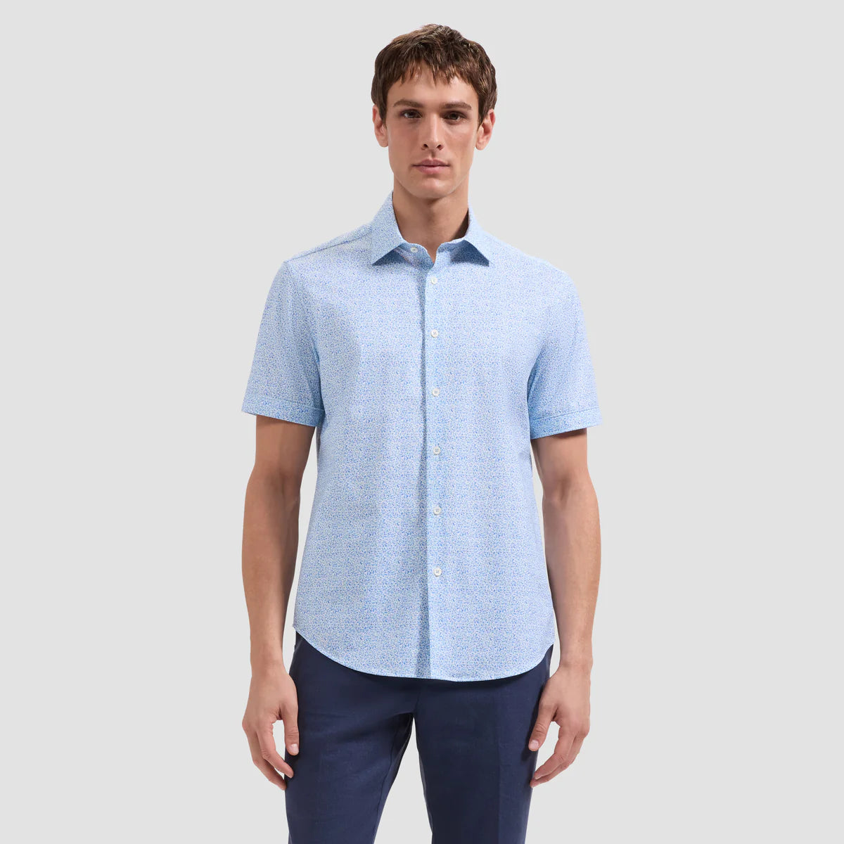 Miles OoohCotton® Abstract Floral Short-Sleeve Shirt (JF9310F40)