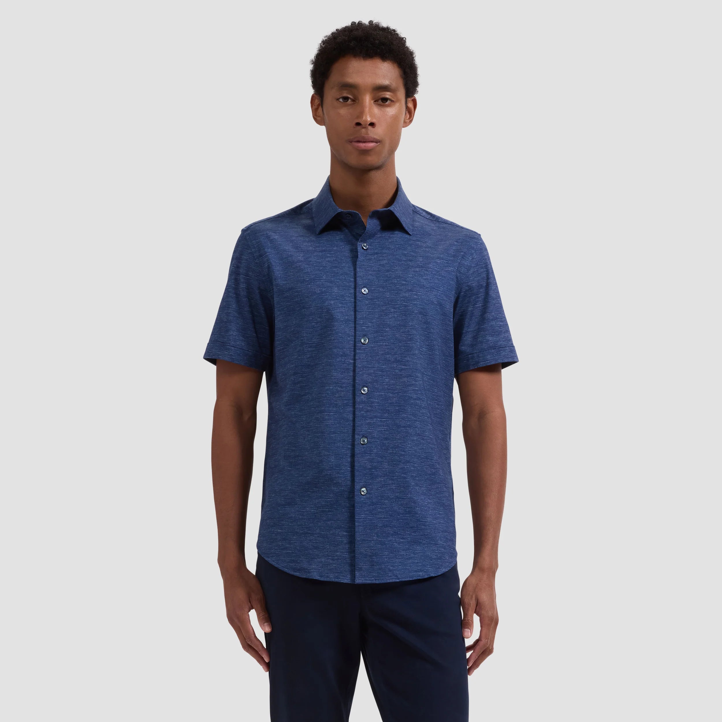 Miles OoohCotton® Melange Short-Sleeve Shirt (JF9505F40)