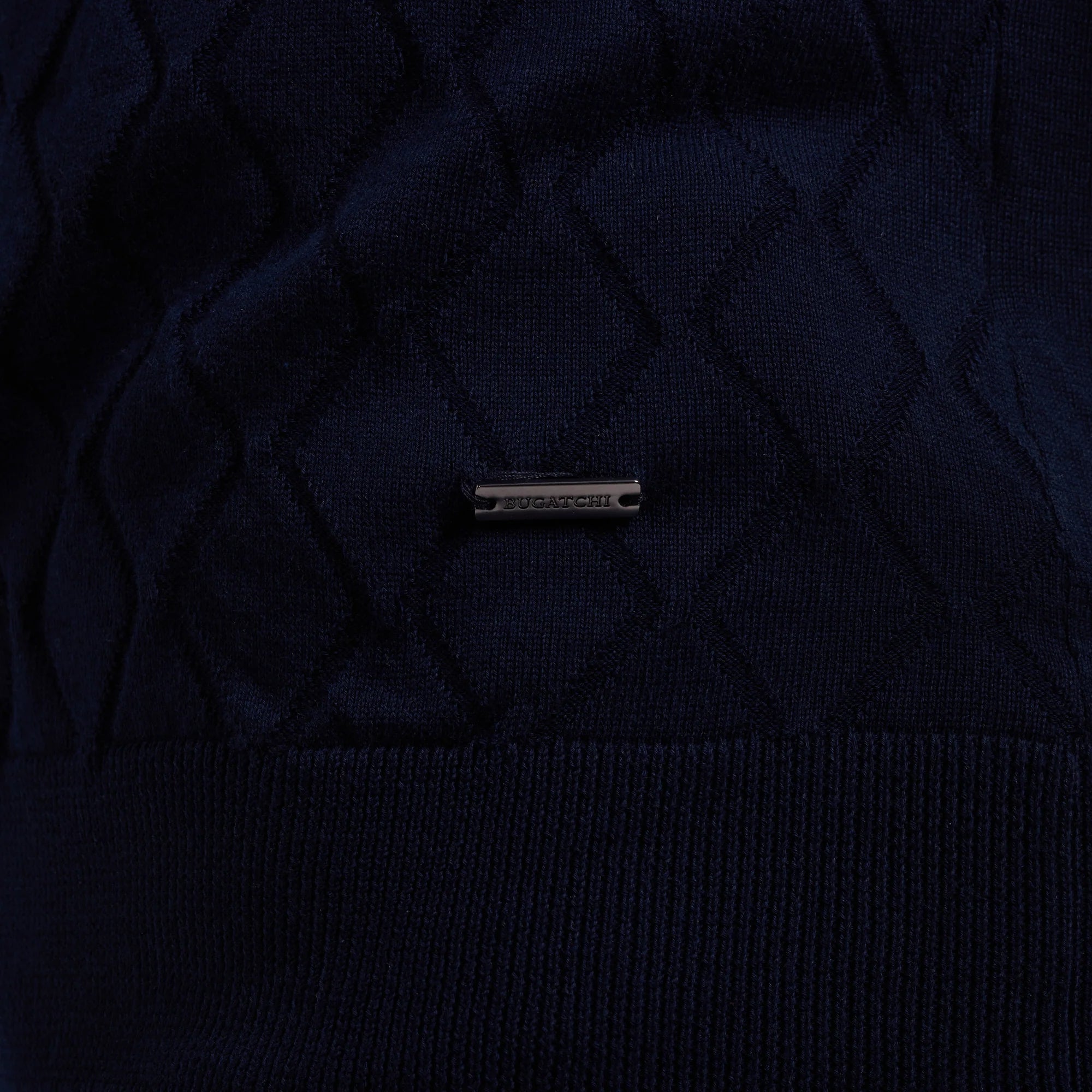 Embossed Wave Short-Sleeve Polo Sweater (JH310PO1)