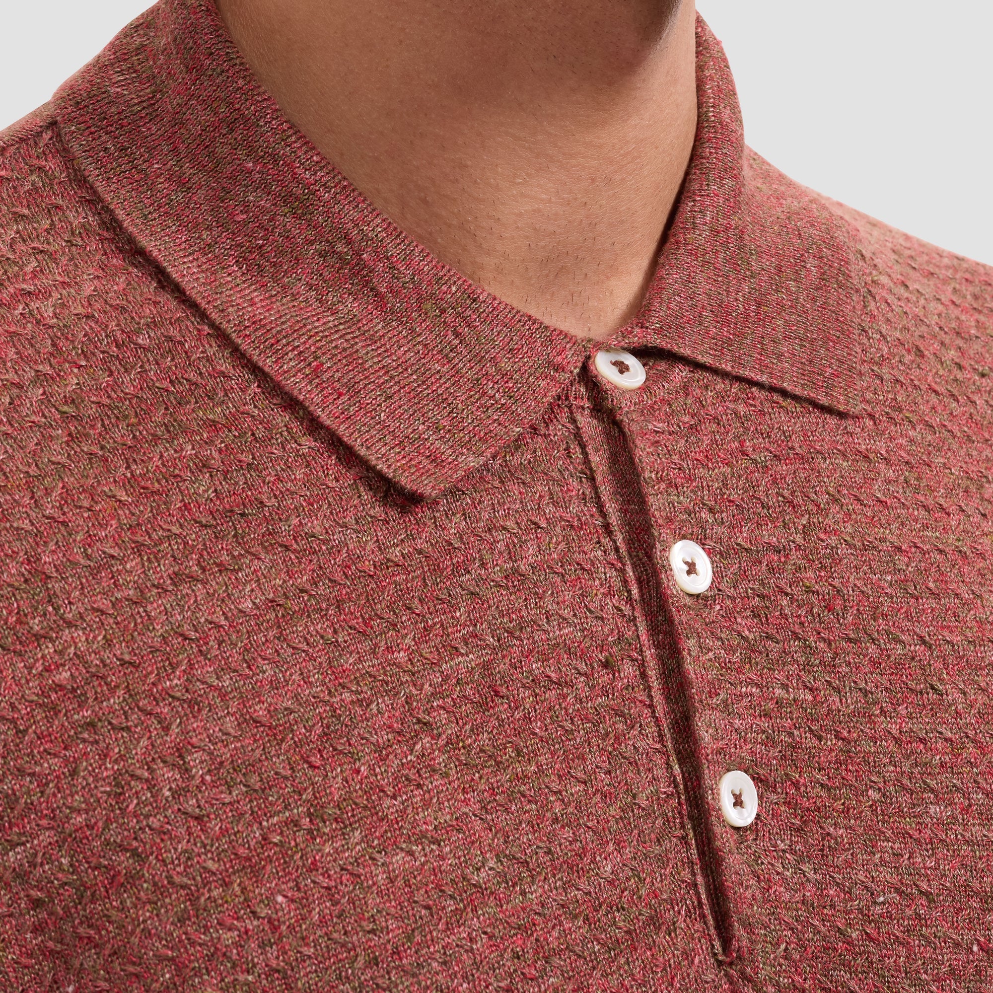 Marled Short-Sleeve Polo Sweater (JH7504PO1)