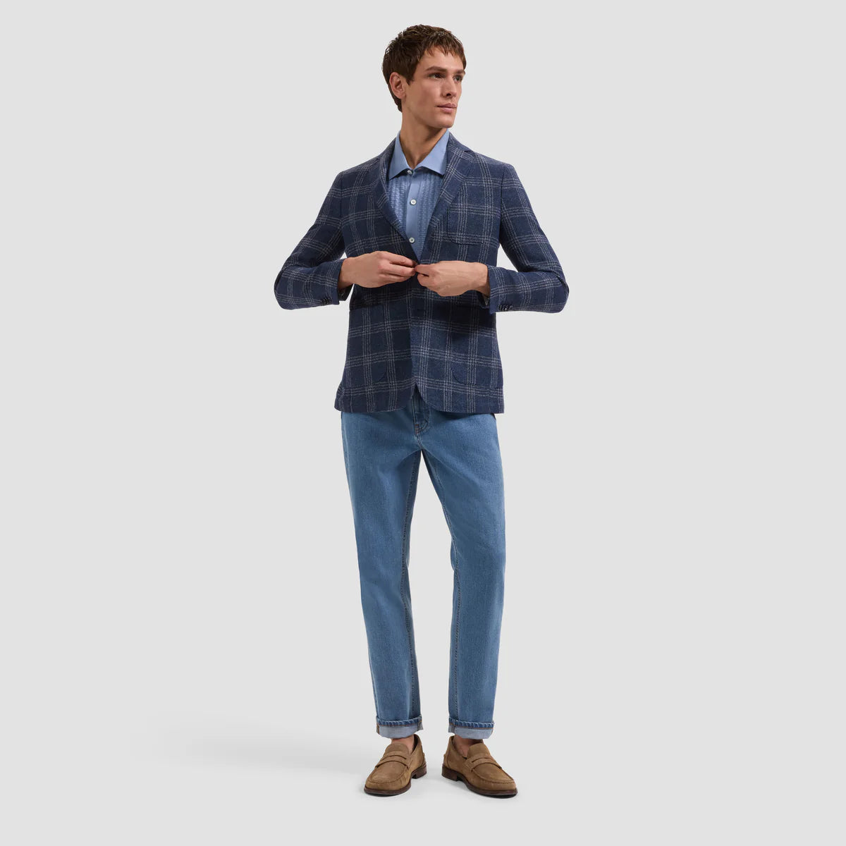 Windowpane Two-Button Blazer (JX7005J5)