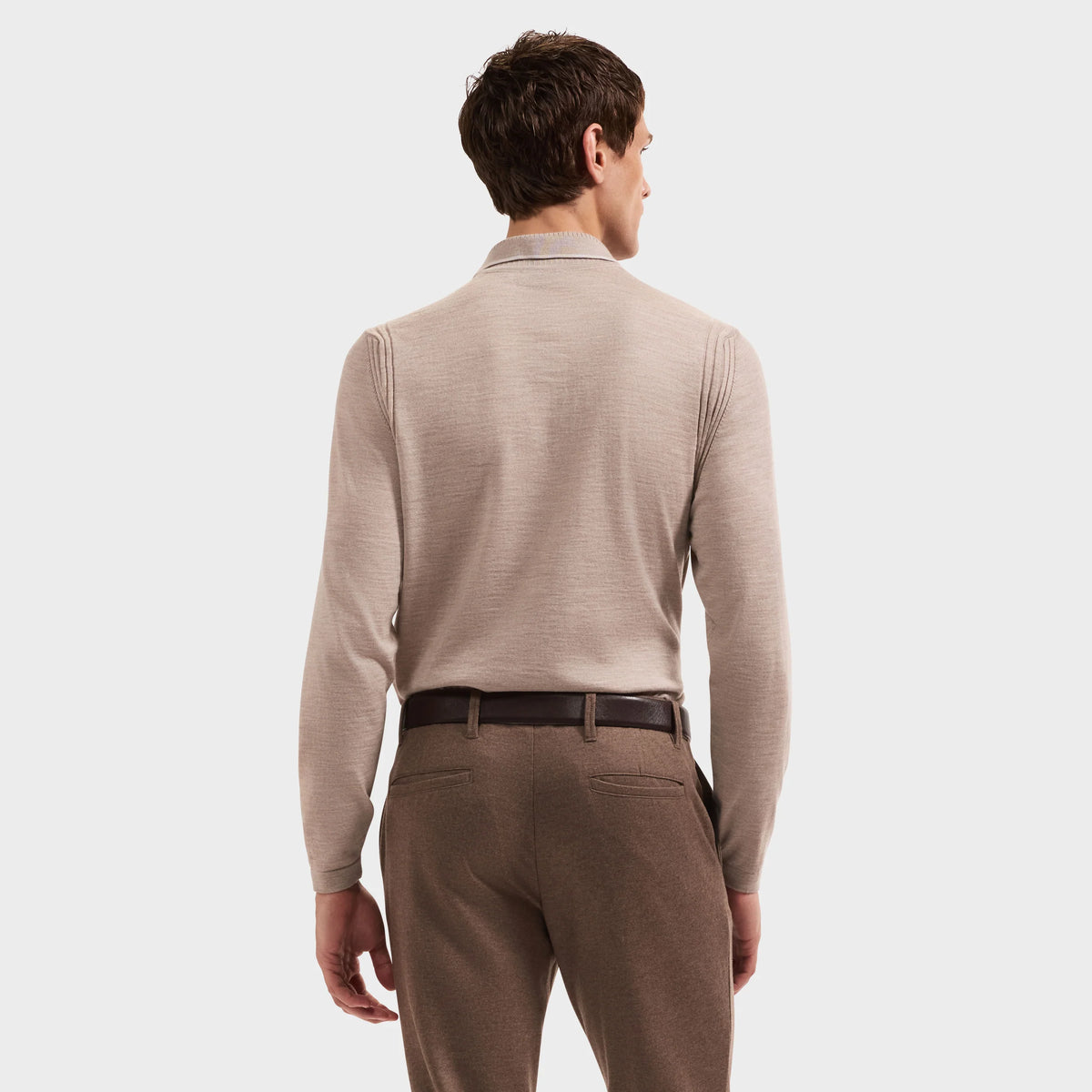 Merino Long-Sleeve Polo Sweater (KH509PO1)