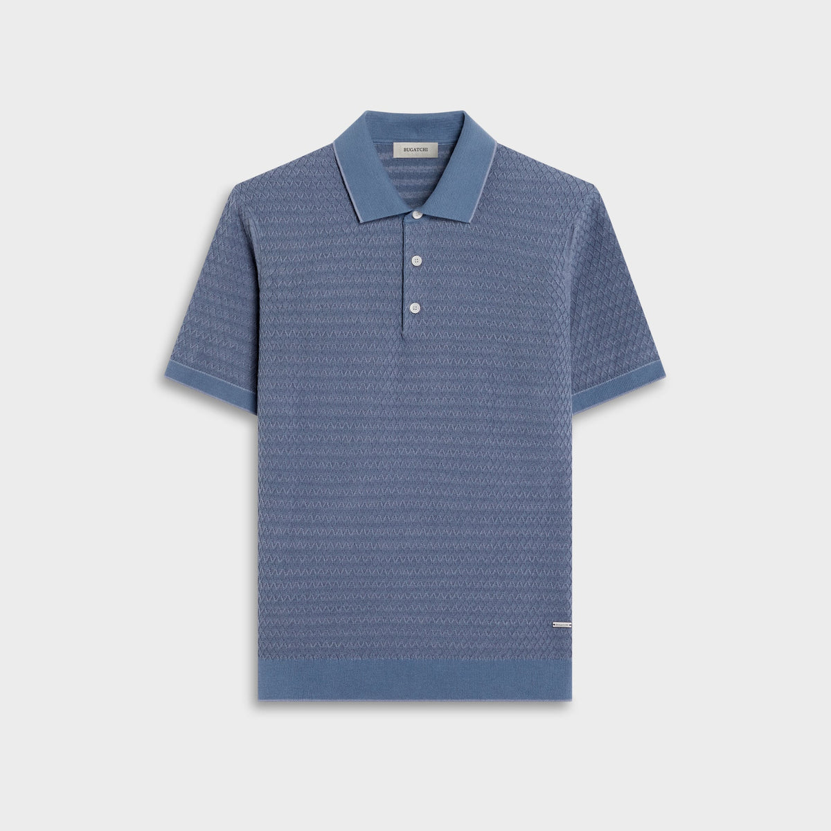 Honeycomb Polo Sweater - Hazy Blue (KH550PO1)