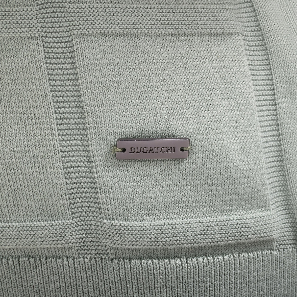 Windowpane Johnny Collar Short-Sleeve Sweater (KH556JV1)