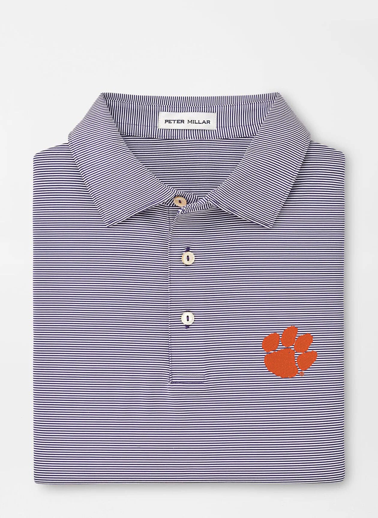 Clemson Jubilee Stripe Performance Polo