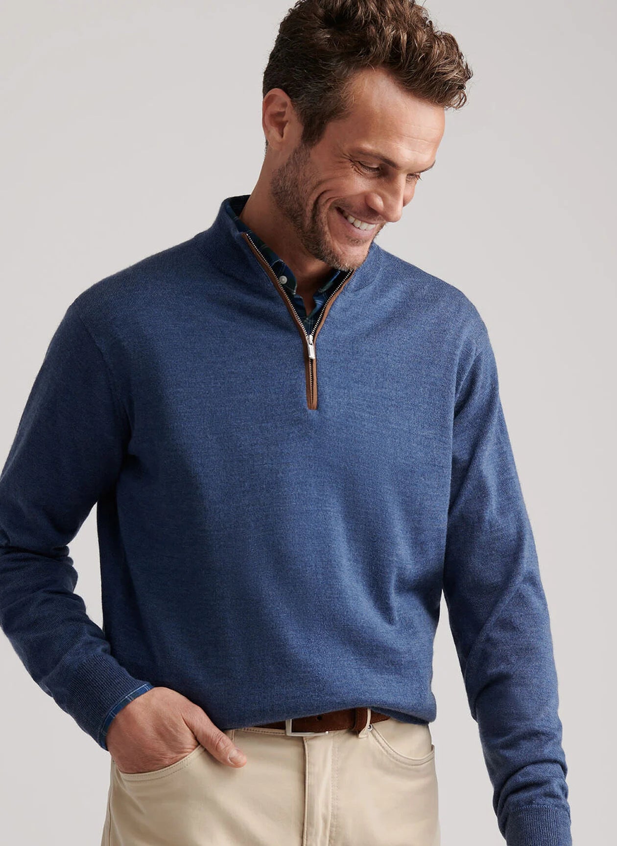Autumn Crest Suede Trim Quarter-Zip (MF25S03)