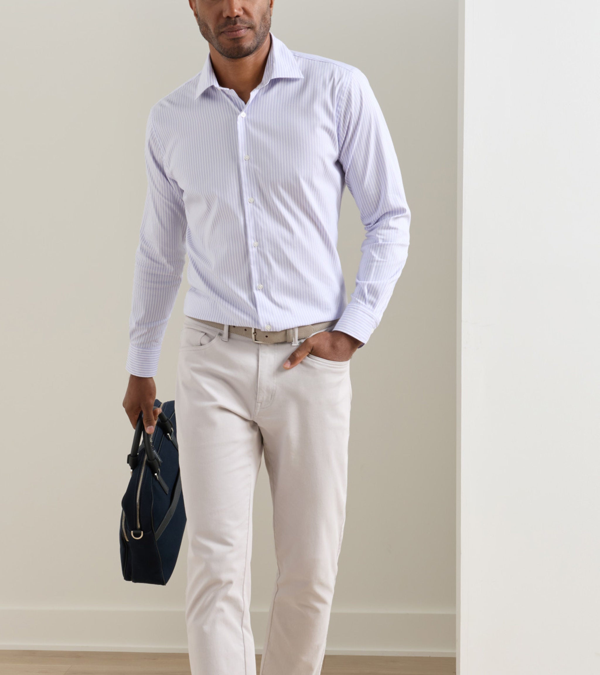 Langley Crown Lite Cotton-Stretch Shirt (MS26W07LTS)