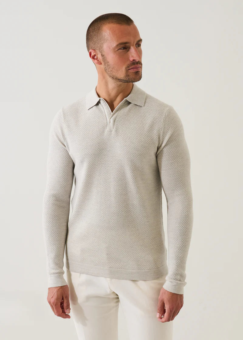 Extra Fine Merino Wool Textured Polo (P112P09A)