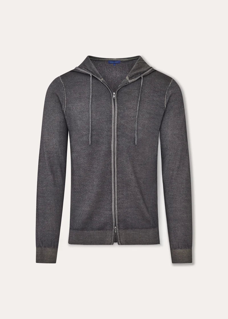 Extra-Fine Merino Wool Vintage Wash Full Zip Hoodie (P114H19C)