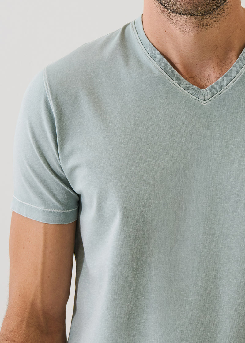 Pima Cotton Stretch Vintage Wash V-Neck T-Shirt (P95V01X)