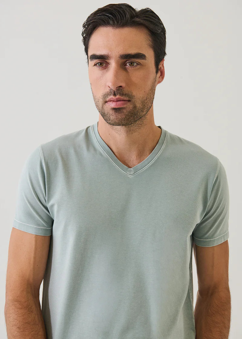Pima Cotton Stretch Vintage Wash V-Neck T-Shirt (P95V01X)