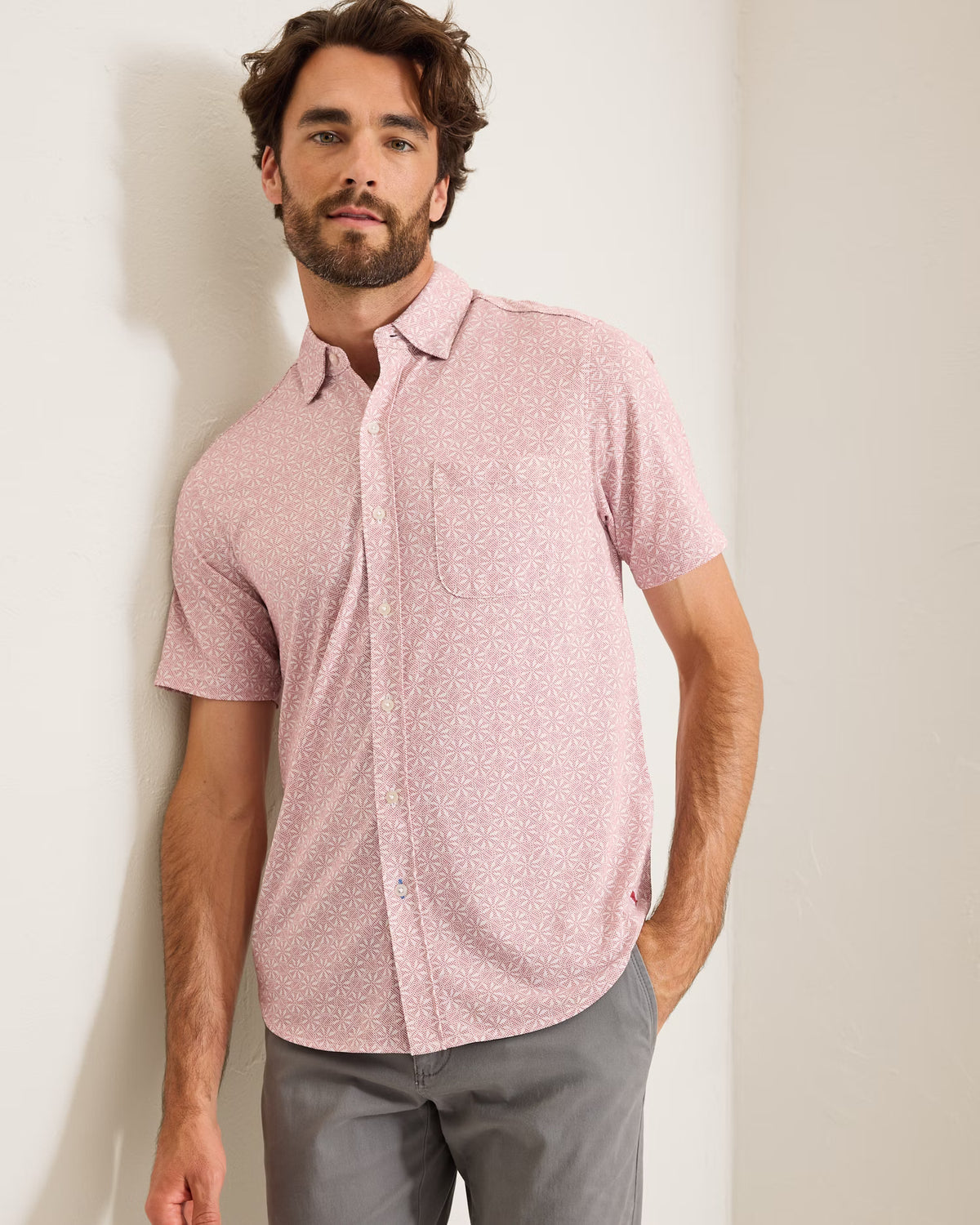 San Lucio Breeze Block Stretch Knit Shirt (ST228055)