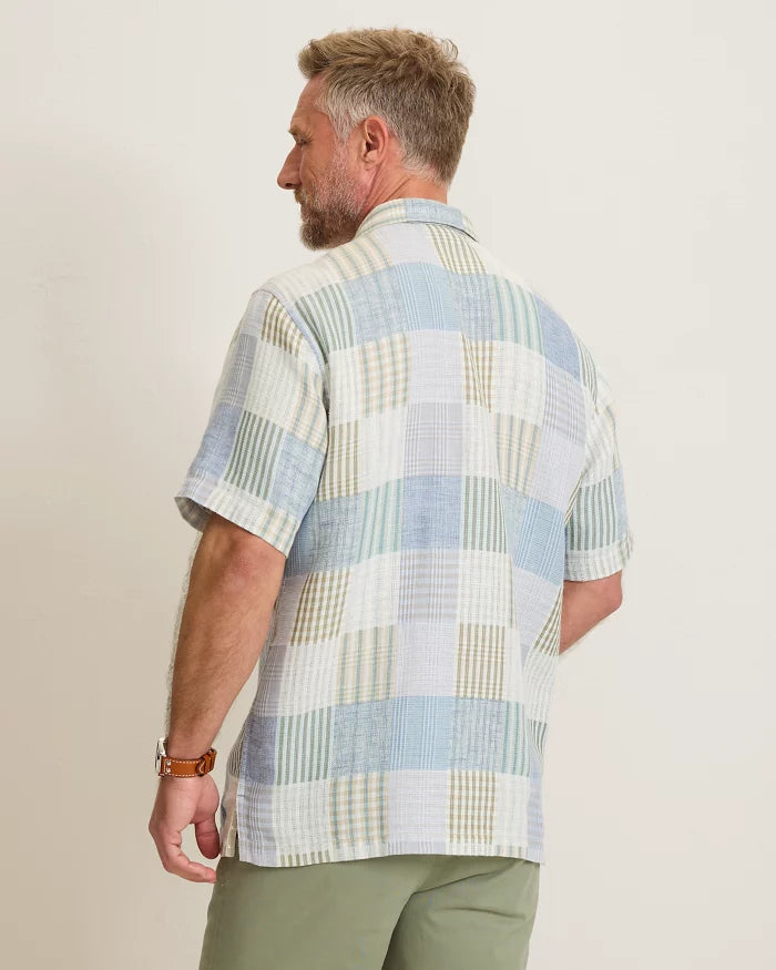 Patchwork Sands Linen-Blend Camp Shirt (ST327617)