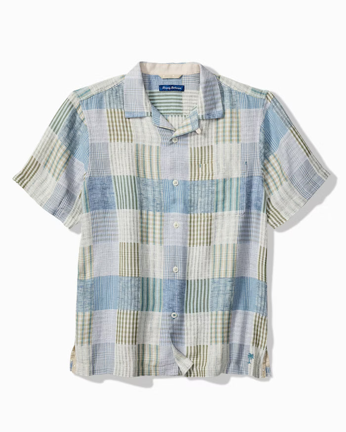 Patchwork Sands Linen-Blend Camp Shirt (ST327617)
