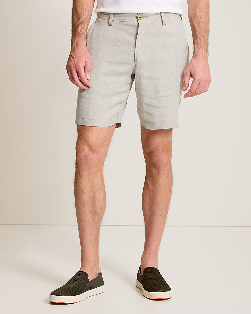 Beach Coast Stretch-Linen 9" Shorts  (ST890098)