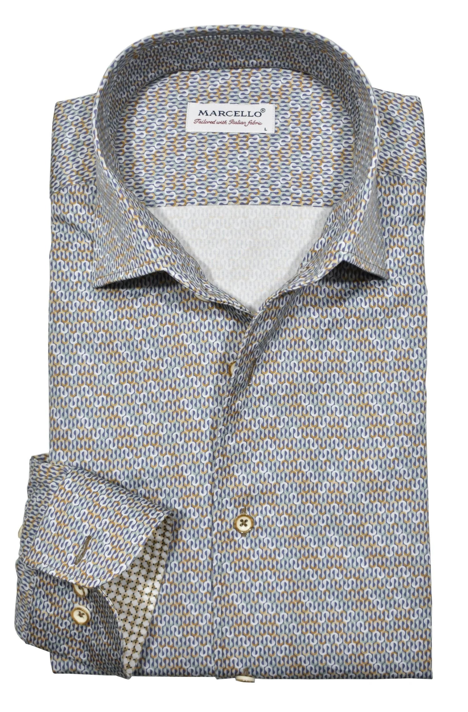 Python Swirl Roll Collar Shirt (W032R)