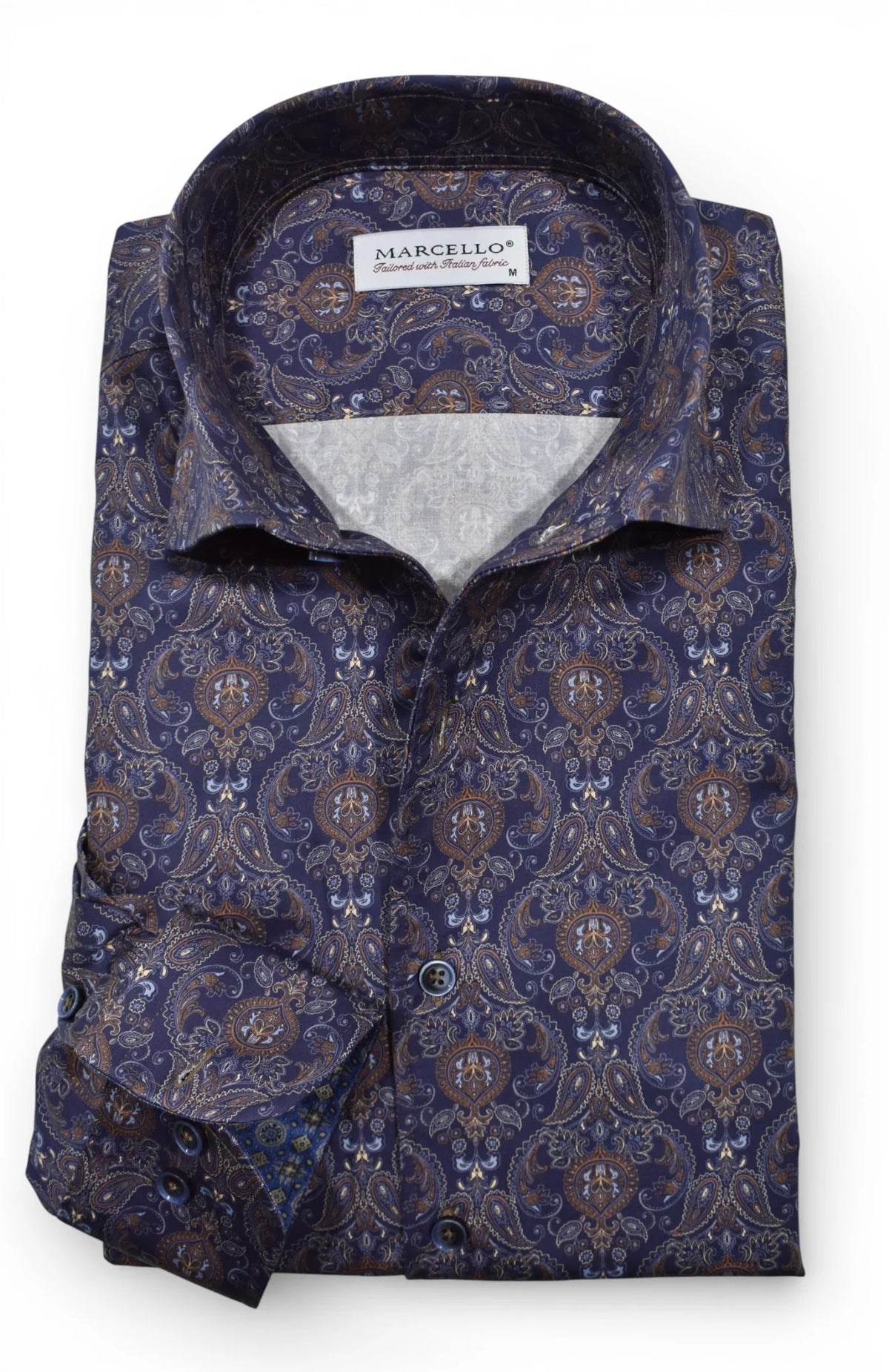 Lagos Navy Paisley Sport Shirt (W264)