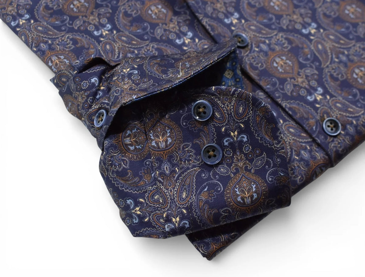 Lagos Navy Paisley Sport Shirt (W264)