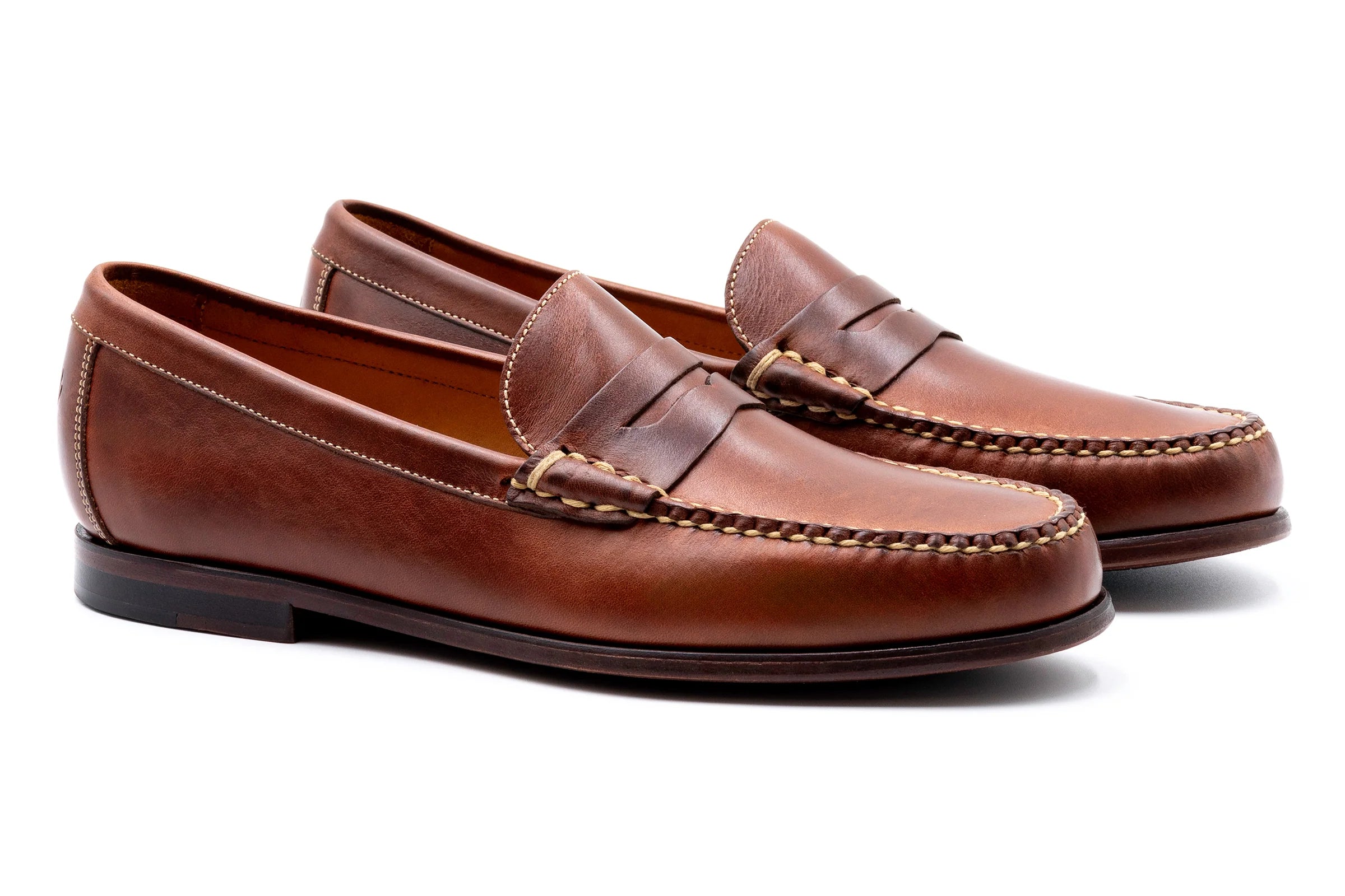 Old Row Oiled Saddle Leather Penny Loafers (530935)