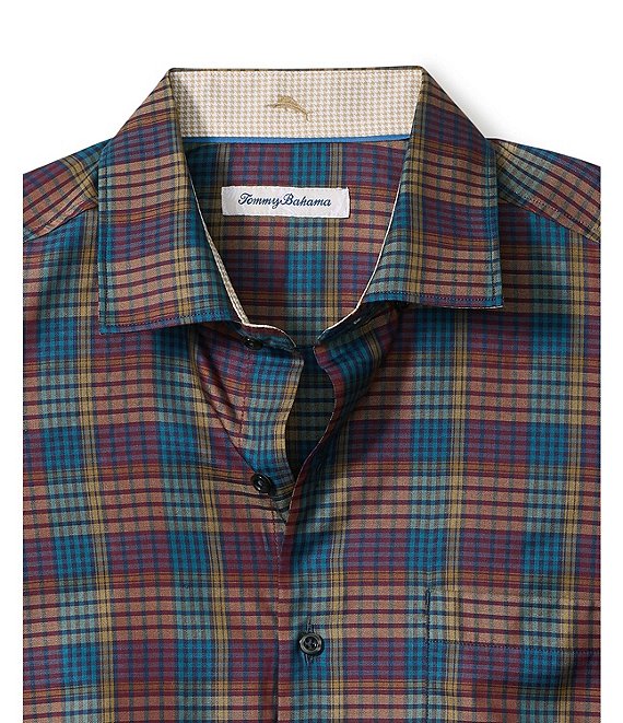 Bordeaux Plaid Long Sleeve Woven Shirt (ST327312)